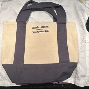 Favorite Daughter embroidered Canvas Tote Bag